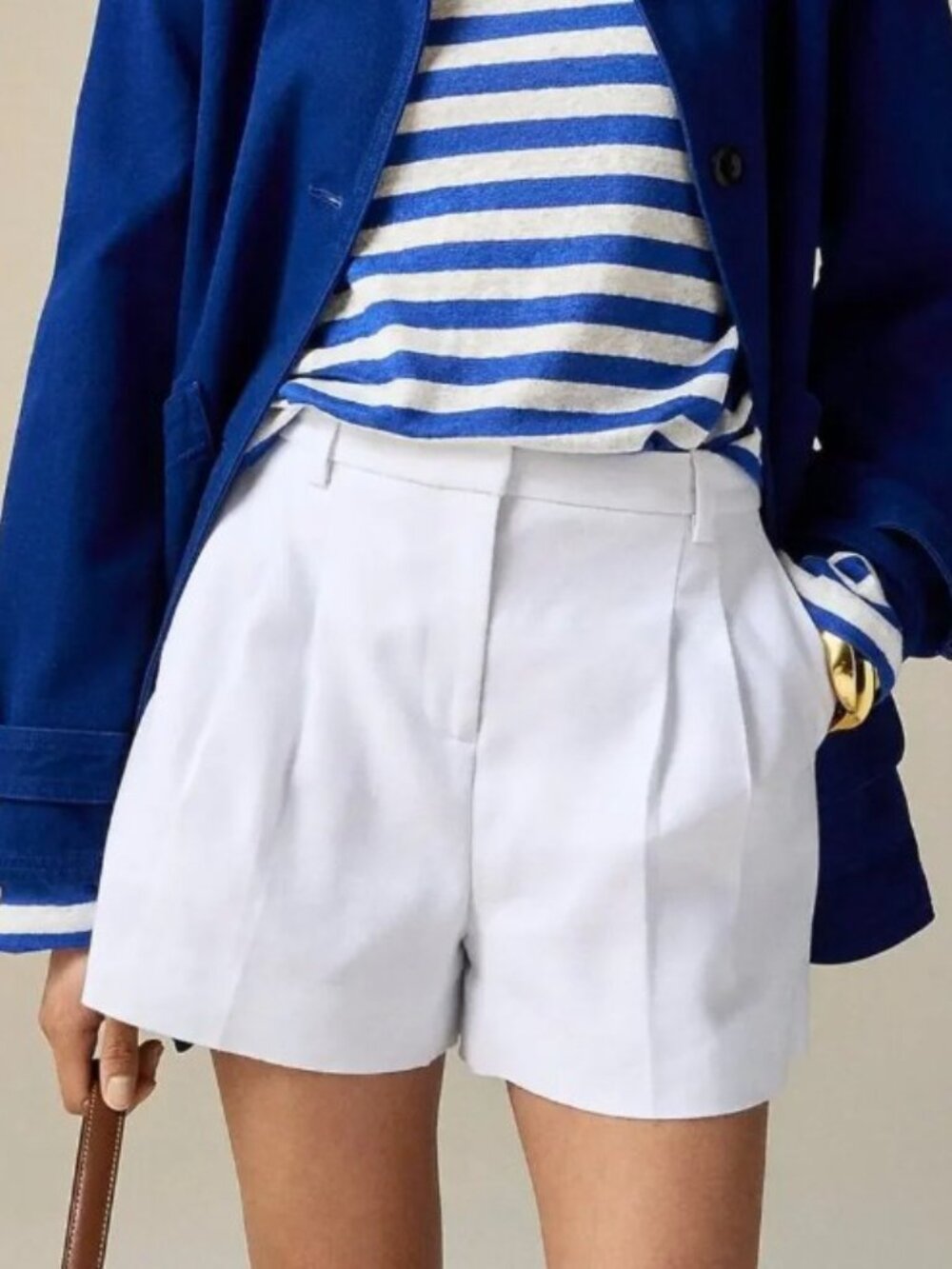 NWT J. Crew Lucia Short in Stretch Linen Blend White Sz 12